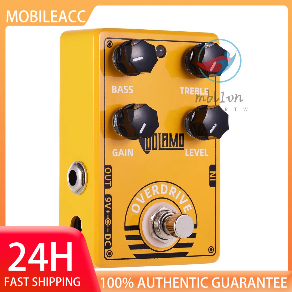 Bàn đạp hiệu ứng guitar overdrive dolamo d-8 với điều khiển mức tăng âm trầm treble và thiết kế bỏ qua thực sự cho guitar điện