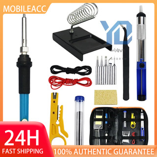 15 PCS Soldering Kit with Storage Bag 60W Handheld Soldering Adjustable Temperature Fast Heating Ceramic Core Electric Soldering Iron Welding Tool for Repair Home DIY TOP 1