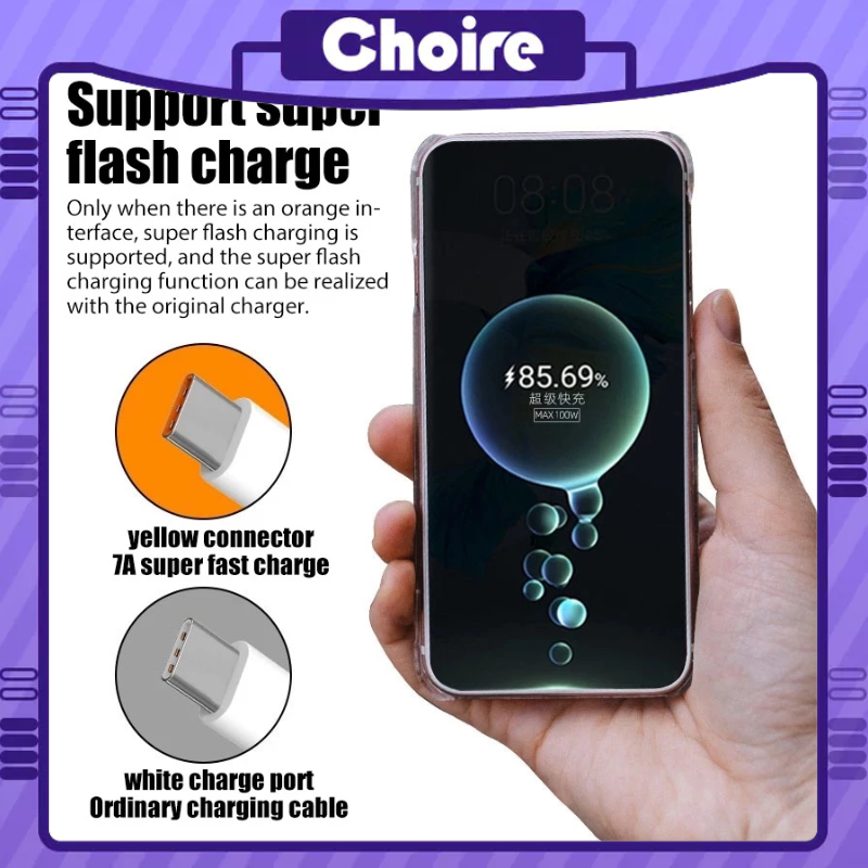 Dây Cáp Sạc Nhanh USB 7A 100W Type C Cho Huawei Mate 40 30 Xiaomi Samsung-CH