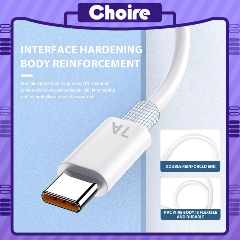Dây Cáp Sạc Nhanh USB 7A 100W Type C Cho Huawei Mate 40 30 Xiaomi Samsung-CH