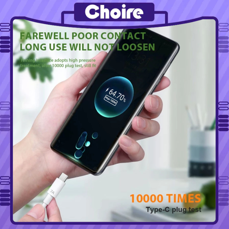 Dây Cáp Sạc Nhanh USB 7A 100W Type C Cho Huawei Mate 40 30 Xiaomi Samsung-CH