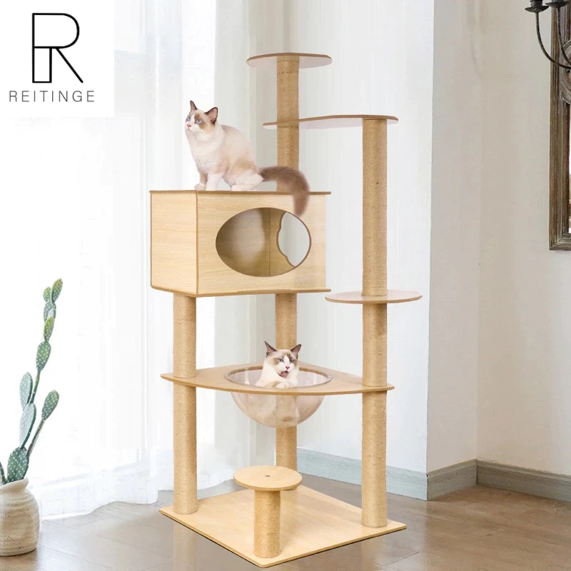 REITINGE   Nhà Leo Trèo Khung Gỗ Sang Trọng Cho Mèo Cưng