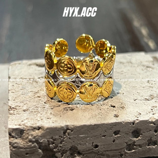 Nhẫn nữ nhẫn đồng xu may mắn nhẫn có thể tháo rời