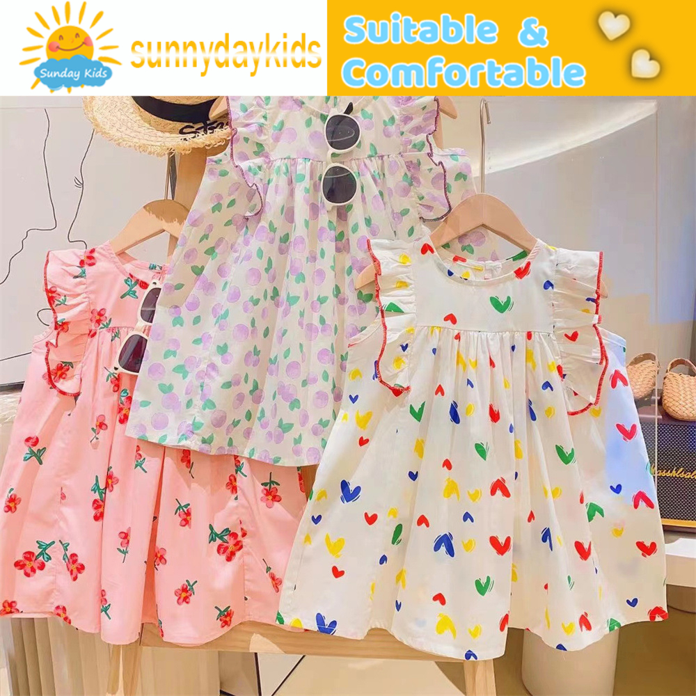 Đầm Công Chúa Mùa Hè In Họa Tiết Hoa Cho Bé Gái 1-6 Tuổi