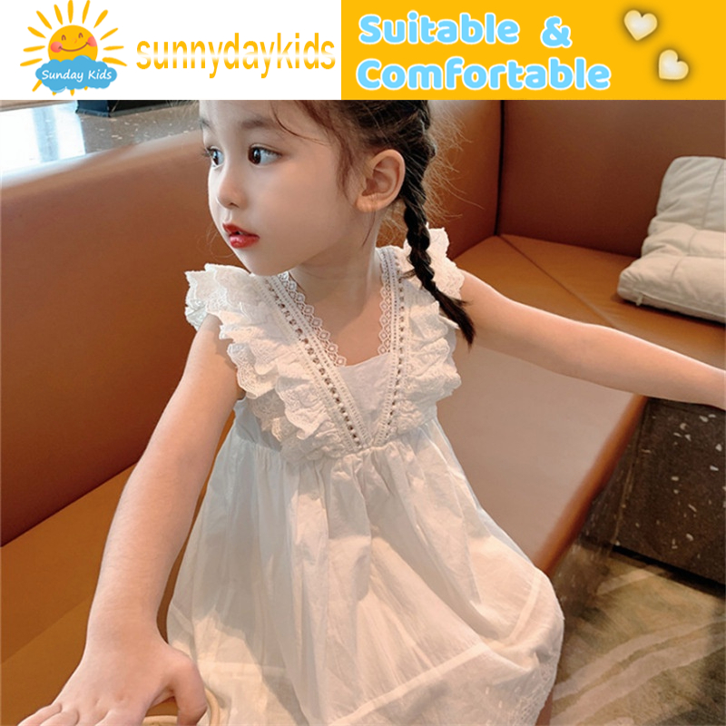 Đầm Công Chúa Không Tay Màu Trắng Thời Trang Cho Bé Gái 2 Tuổi
