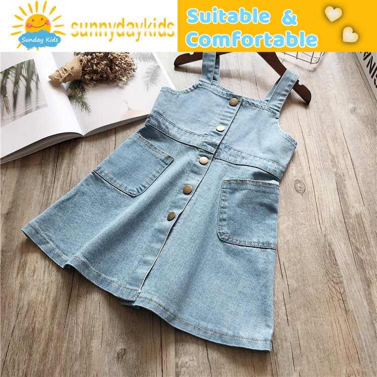 Đầm Yếm Denim Cho Bé Gái 1-6 Tuổi