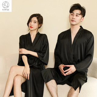 COFAZ Salon Spa Dress,Trang điểm vải lụa cao cấp,Áo ngủ Satin dài của phụ nữ