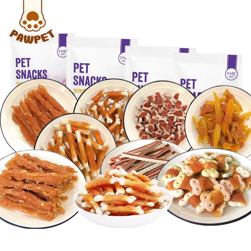 PAWPET Bánh thưởng cho cún nhìu mùi vị gói 110g， bổ sung canxi giúp thú cưng hạnh phúc hơn LI0190