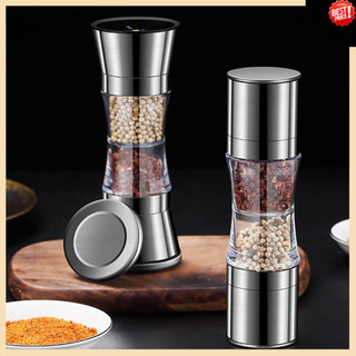 Dụng cụ nghiền tiêu / muối biển bằng thép không gỉ màu đen đa chức năng