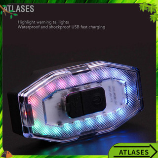 Atlases Đèn LED xe đạp có thể sạc lại USB Cảnh báo siêu sáng hậu cảnh pin để đi đêm