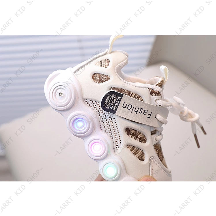 Giày trẻ em có dây thắt Size21-30 🌸 vải thoáng khí đèn sáng Giày thể thao thời trang