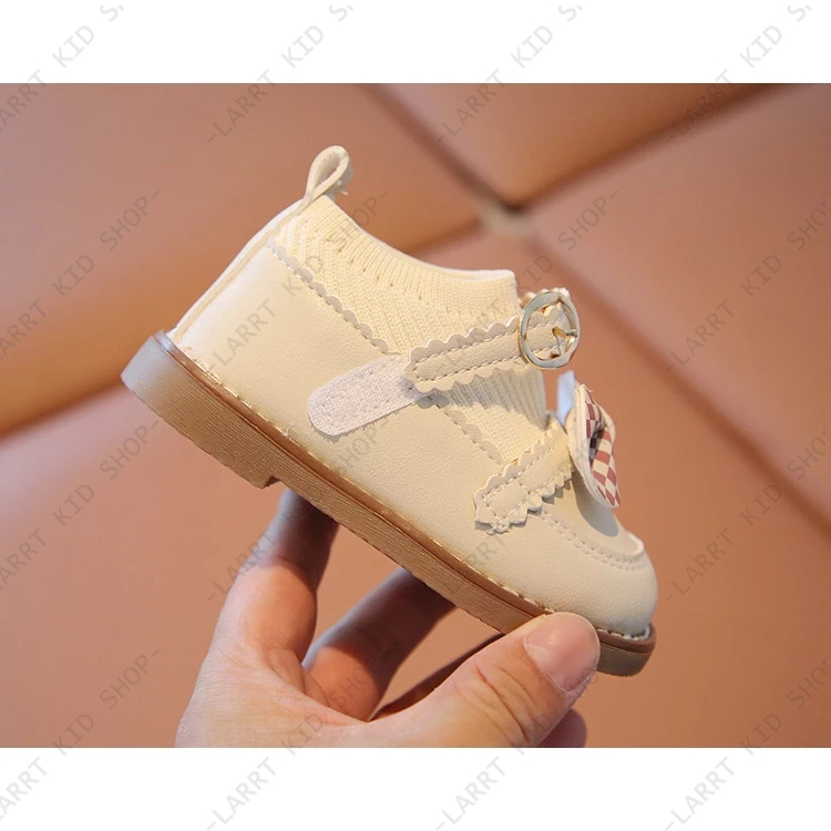 Giày hình hoạt hình cho trẻ em Size16-25 🌸 giày bọc đầu dành cho bé gái Giày công chúa có nơ đỏ đế mềm