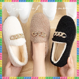 Giày Lười Bằng Vải cotton Lót Lông Cừu Thời Trang Thu Đông Hàn Quốc Hàng Mới 2023 Dành Cho Bạn Nữ Mang Trong Nhà / Ngoài Trời