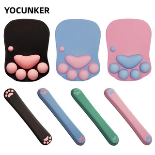 YOCUNKER Silicone Đệm Lót Chuột / Bàn Phím Bằng Silicon Hình Bàn Chân Mèo Hoạt Hình Dễ Thương Trang Trí Bàn Làm Việc