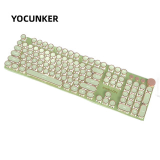 YOCUNKER Bàn phím cơ có dây 104 phím tròn 19 hiệu ứng ánh sáng thú vị chơi game thể thao điện tử cho PC laptop