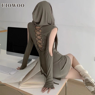 Đầm Nữ Tay Dài Có Nón Thời Trang Trẻ Trung