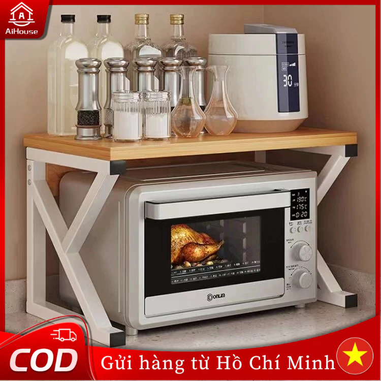 Kệ lò vi sóng mặt bàn bếp đa năng giá đỡ lò nướng nồi cơm điện gia dụng kệ lưu trữ nhiều lớp đặc biệt