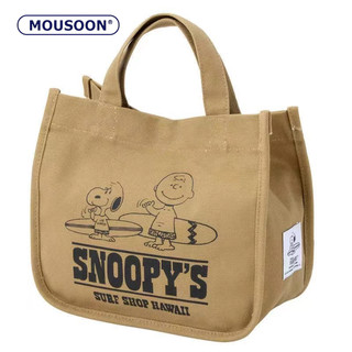 MOUSOON  Túi Vải canvas Đựng Hộp Cơm Trưa In Hình Snoopy Dễ Thương Phong Cách Nhật Bản