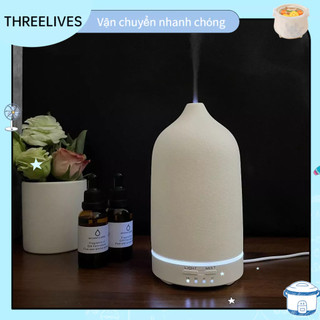 Máy Khuếch Tán Tinh Dầu Ceramic Ultrasonic Diffuser, Máy Xông Tinh Dầu Trực Tiếp Không Dùng Nước160ml cho gia đình Khách sạn văn phòng THREELIVES