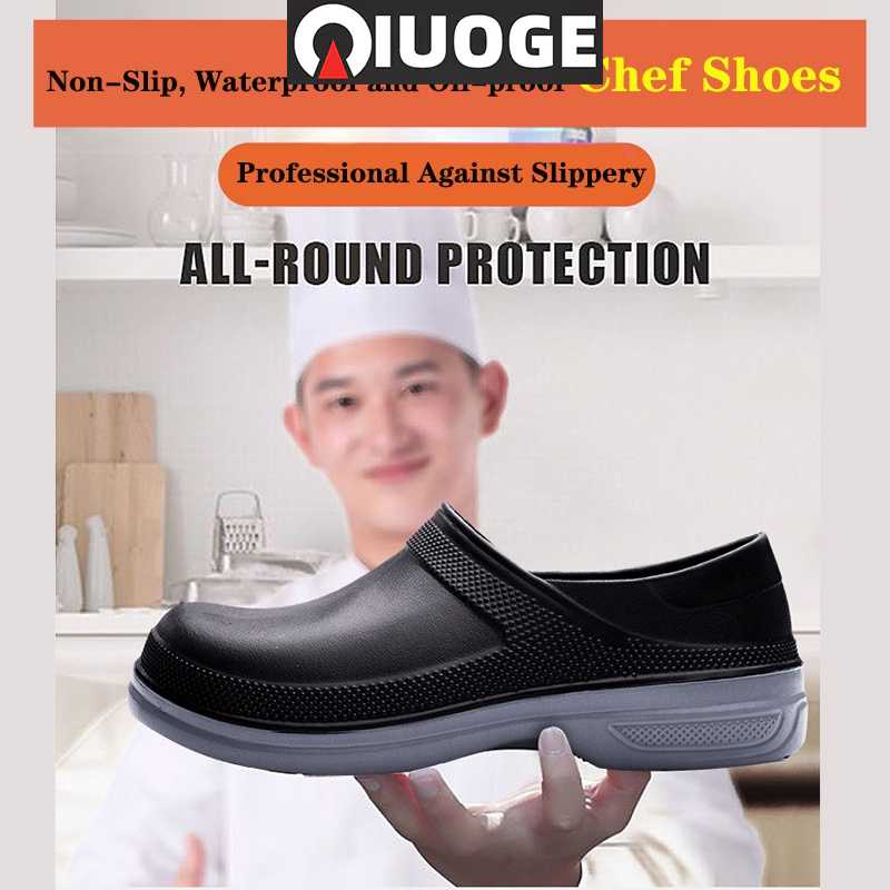 Giày Đầu Bếp Cao Su Cổ Thấp Chống Thấm Nước Chống Trượt Chống Dầu Có size Lớn Thời Trang Cho Nam