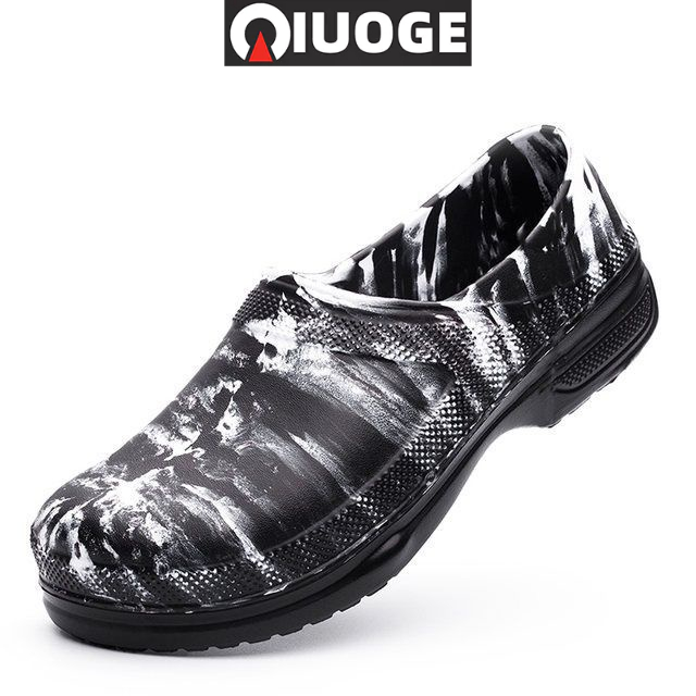 Giày Đầu Bếp Cao Su Cổ Thấp Chống Thấm Nước Chống Trượt Chống Dầu Có size Lớn Thời Trang Cho Nam