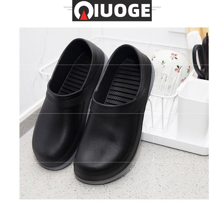 Giày Đầu Bếp Cao Su Cổ Thấp Chống Thấm Nước Chống Trượt Chống Dầu Có size Lớn Thời Trang Cho Nam