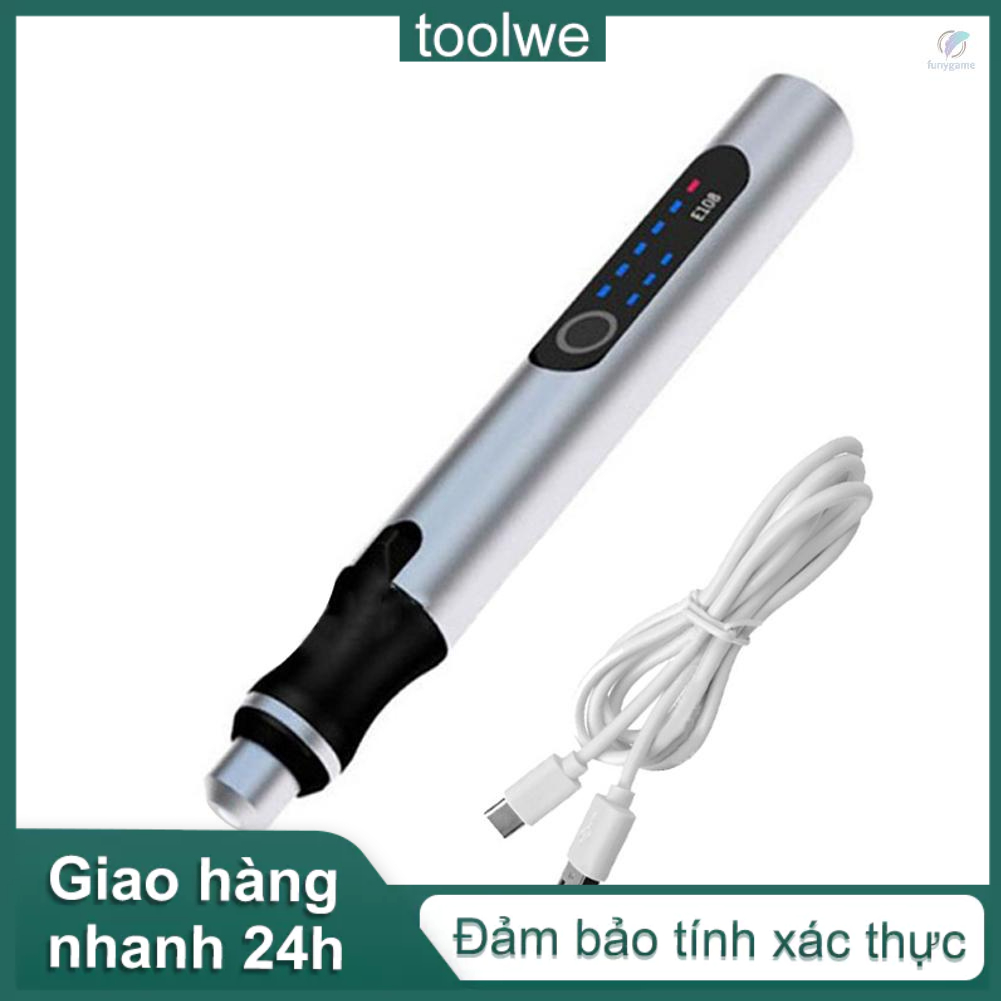 Bút Khoan Khắc Điện Mini Có Đèn LED Có Thể Sạc Lại Tiện Dụng