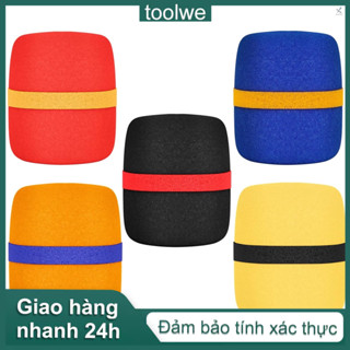 Set 5 Vỏ Xốp Dày Bọc Micro Cầm Tay Chắn Gió Nhiều Màu Sắc Cho Karaoke DJ Sân Khấu
