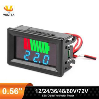 Vôn kế kỹ thuật số voktta 0.56 "led 12 / 24 / 36 / 48 / 60v cho xe hơi