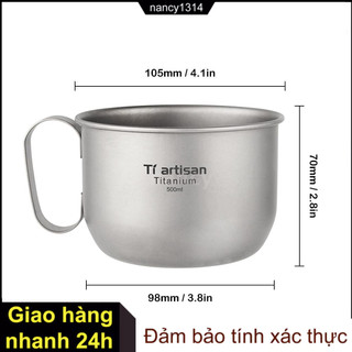 Cốc uống cà phê 500ml bằng titanium chuyên dụng cho cắm trại/ leo núi