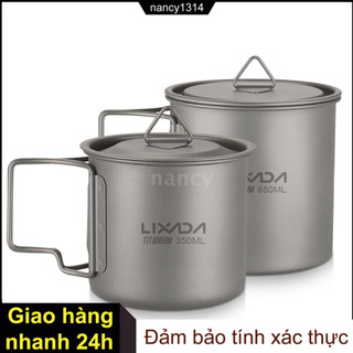 Ly nước Lixada dã ngoại di động ngoài trời siêu nhẹ có tay cầm gập lại 300/350/420/550/ 650/750ml
