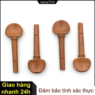 4pcs 4/4 Size Violin Fiddle Tuning Peg Set Jujube Wood Wooden Replacement for 4/4 Size Violin