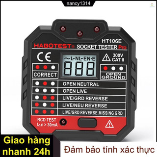 Habotest dụng cụ kiểm tra ổ cắm điện rcd tự động trung tính kiểm tra mạch kiểm tra tường ngắt điện rò rỉ với kẹp điện áp