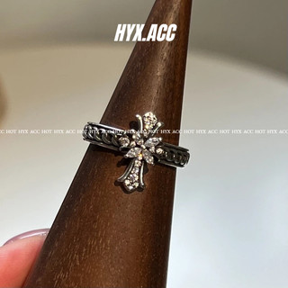 Nhẫn chữ thập cho nữ nhẫn mở chữ thập zircon tinh tế có thể điều chỉnh