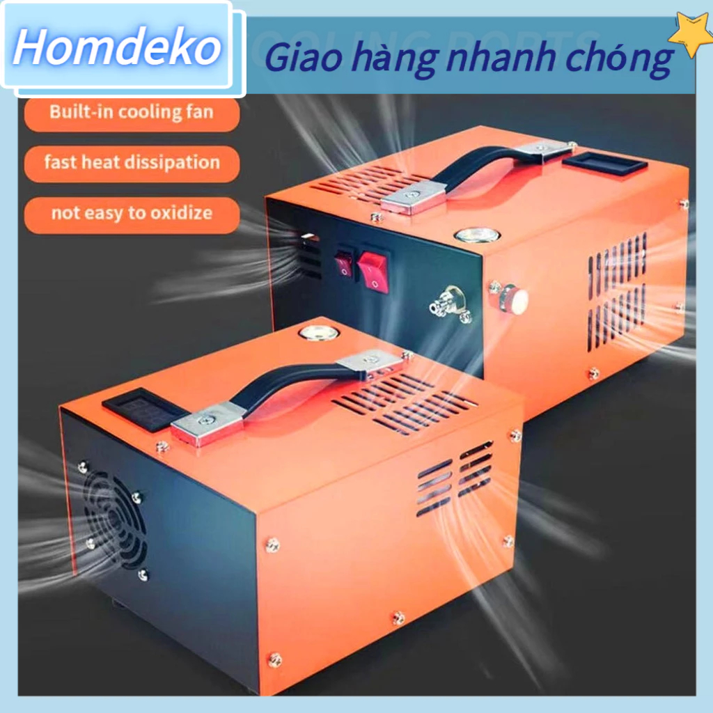 Homdeko Quạt làm mát không khí Hiển thị nhiệt độ thời gian thực Máy bơm PCP áp suất cao 30MPa có máy biến