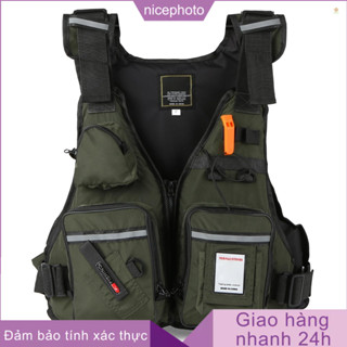 [niphvn6] Áo Khoác Phao Câu Cá Nhiều Túi Kèm Giá Đỡ Chai Nước Cho Thuyền Kayak Thể Thao Dưới Nước