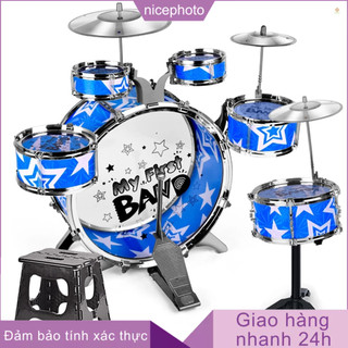 Nicephoto bộ trống jazz kèm dùi gõ gấp gọn tiện dụng cho người mới bắt đầu
