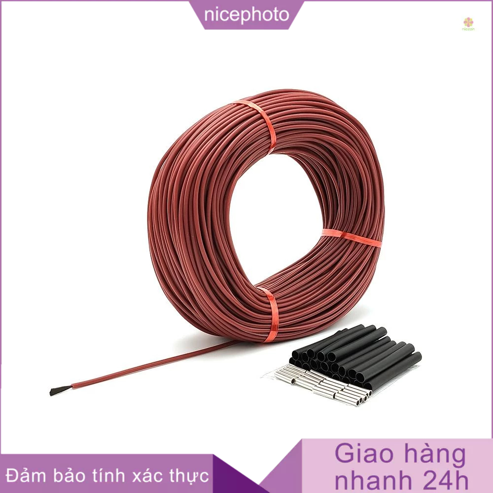 Cuộn Dây Sợi carbon Chịu Nhiệt 3Mm 12k 33 20000Mm Chuyên Dụng°C Dây Cáp Silicone Cao Su Sưởi Ấm Sàn Chịu Nhiệt Độ Cao