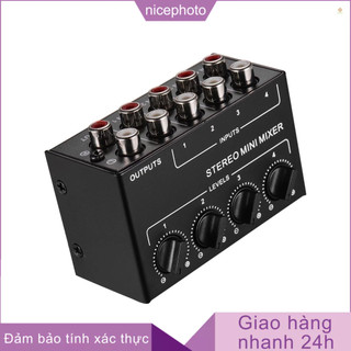 Máy trộn âm thanh stereo mini với 4 kênh rca kèm bộ điều khiển vỏ kim loại