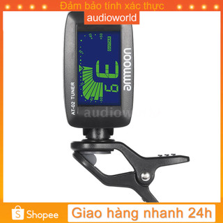 AIDO♦ammoon AT-02 Electric Tuner Clip-on Three Colors Backlit Screen for Guitar Chromatic Bass Ukule
