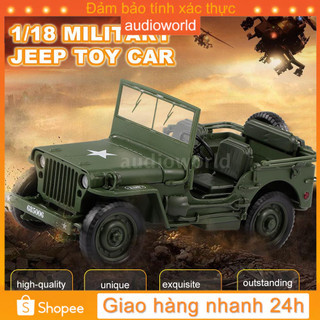 AIDO♦685006 1/18 Military Jeep Toy Car Military Tactics Car Model Decoration and Gift for Children