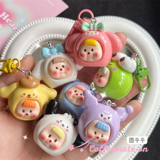 【CF】Móc Khóa Hình Mặt Em Bé Sanrio Cinnamoroll Kulomi Hoạt Hình Đáng Yêu