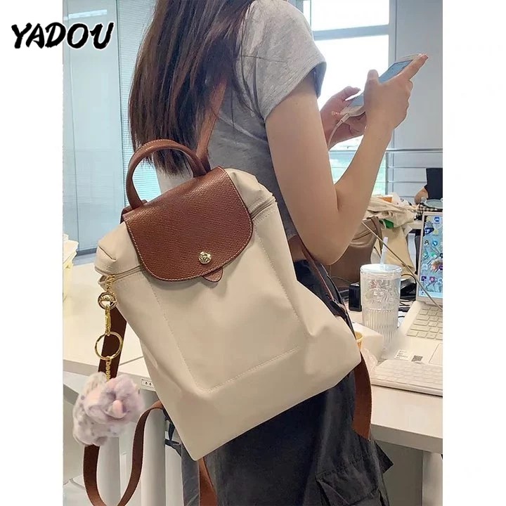 YADOU LONGCHAMP Ba Lô Đi Học Bằng Vải nylon Sức Chứa Lớn Đơn Giản Và Đa Năng
