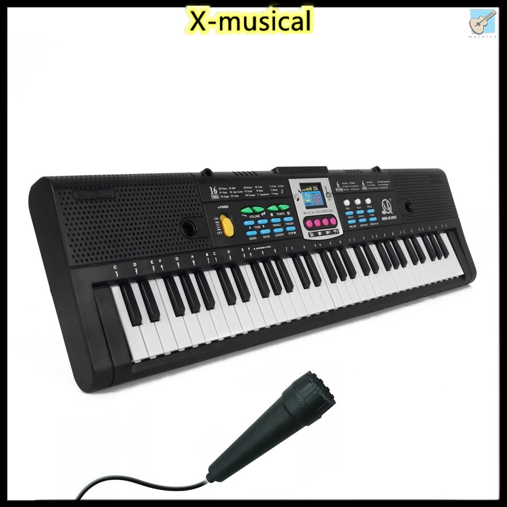 61 Phím Âm Nhạc Kỹ Thuật Số Bàn Phím Điện Tử Trẻ Em Đàn Piano Điện Đa Chức Năng Cho Học Sinh Piano Có Chức Năng Micro Nh