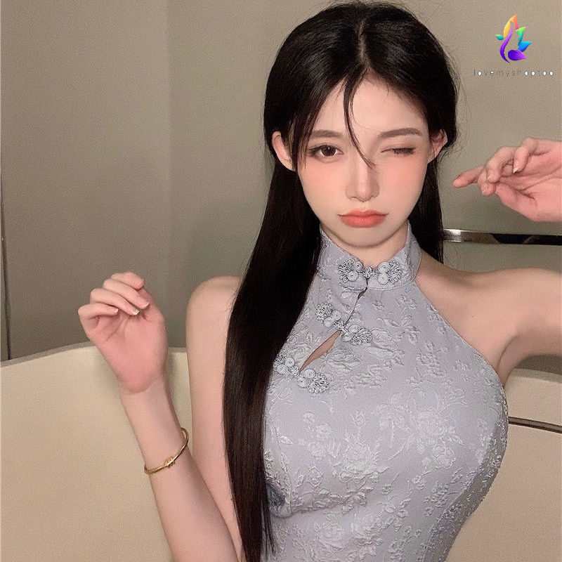 Áo Sườn Xám Cách Tân Không Tay Cài Nút Thời Trang Mùa Hè áo croptop Cho Nữ áo croptop