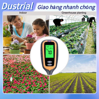 Máy đo độ ẩm đất kỹ thuật số 4 trong 1 đèn nền nhiệt thực vật ph ánh sáng mặt trời bền cho làm vườn nông nghiệp dustrial