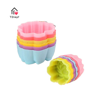[TDiepf] Set 5 Khuôn Silicon 3 / 5cm Làm Bánh Muffin Có Thể Tái Sử Dụng Không Dính Mới