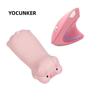 YOCUNKER Tấm Lót Chuột Không Dây 2.4Ghz 1600 DPI Hình Heo Hồng Dễ Thương