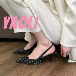 YAOLI Giày Cao Gót Mũi Nhọn Thiết Kế Mới Ngọt Ngào Thời Trang