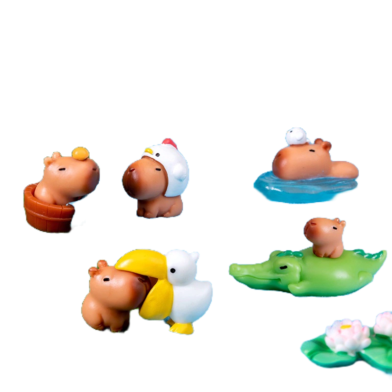 Đồ trang trí Capybara Thu Nhỏ Bằng Nhựa Resin Thủ Công Để Bàn Trang Trí Nhà Cửa / Văn Phòng / Xe Hơi Mới
